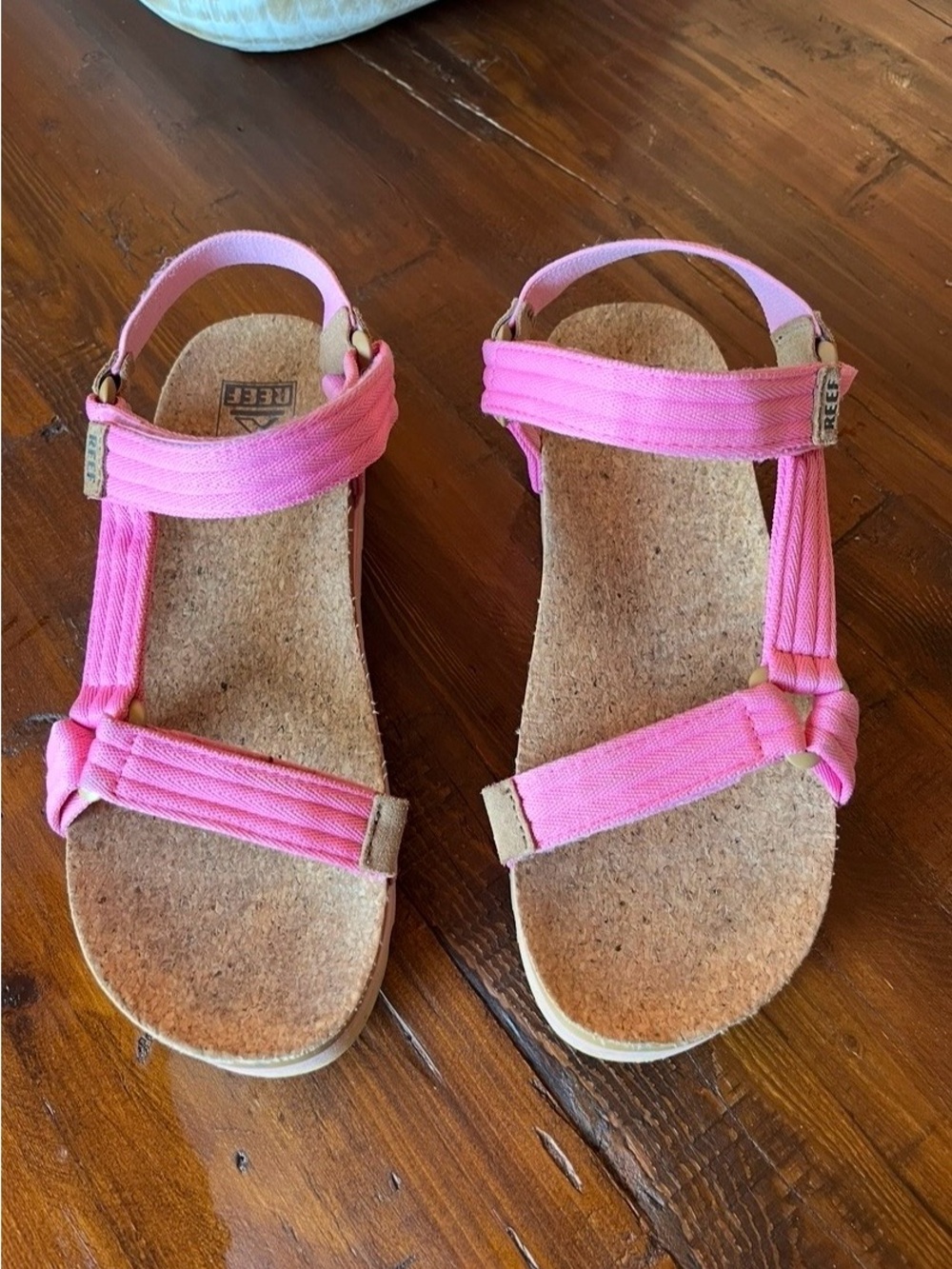 REEF Cushion Rem Hi Platform Sandals Pink Strappy Cork Footbed Size 9